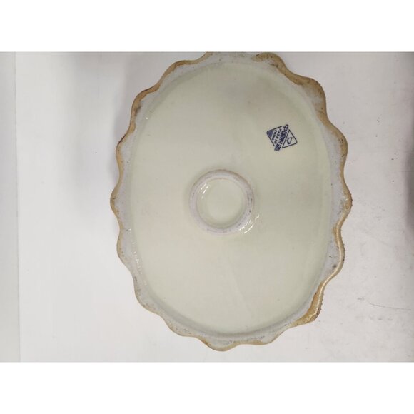 Antique Royal Satsuma Asian Jewelry Box Porcelain Gold Embossed Floral Ornate - Picture 8 of 12